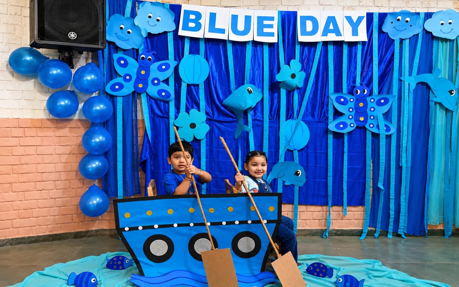 Young learners celebrating Blue Day at Salwan Junior School